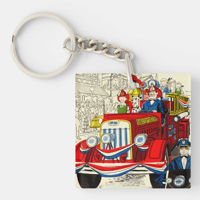 Fourth of July Parade Key Ring (Front)