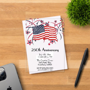 Fourth of July Party Invitations 250th Anniversary