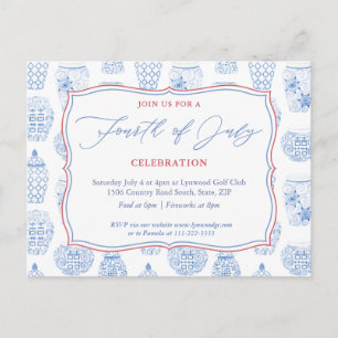 Fourth Of July Party Non-Profit Fundraiser Event Postcard