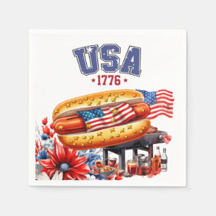 Fourth Of July Party Patriotic USA American Napkin
