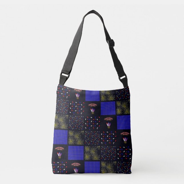 Fourth of July Patchwork Pattern - July 4th Crossbody Bag (Front)