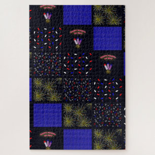 Fourth of July Patchwork Pattern - July 4th Jigsaw Puzzle