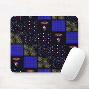 Fourth of July Patchwork Pattern - July 4th Mouse Pad