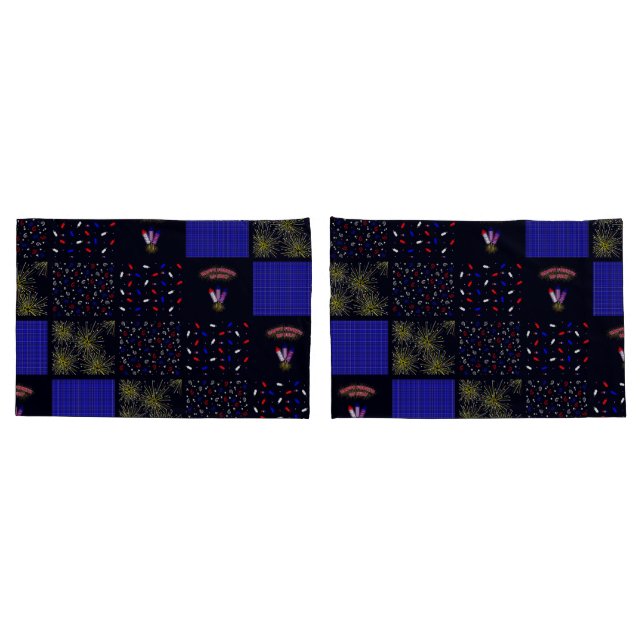 Fourth of July Patchwork Pattern - July 4th Pillowcase (Back-Set)