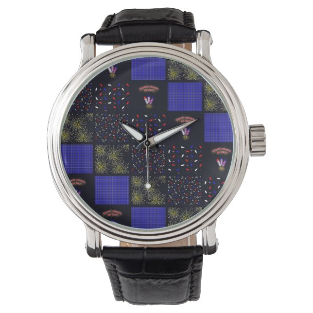 Fourth of July Patchwork Pattern - July 4th Watch (Front)