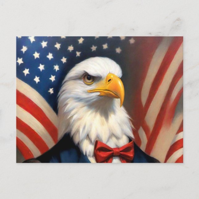 Fourth of July Patriotic Eagle Postcard (Front)