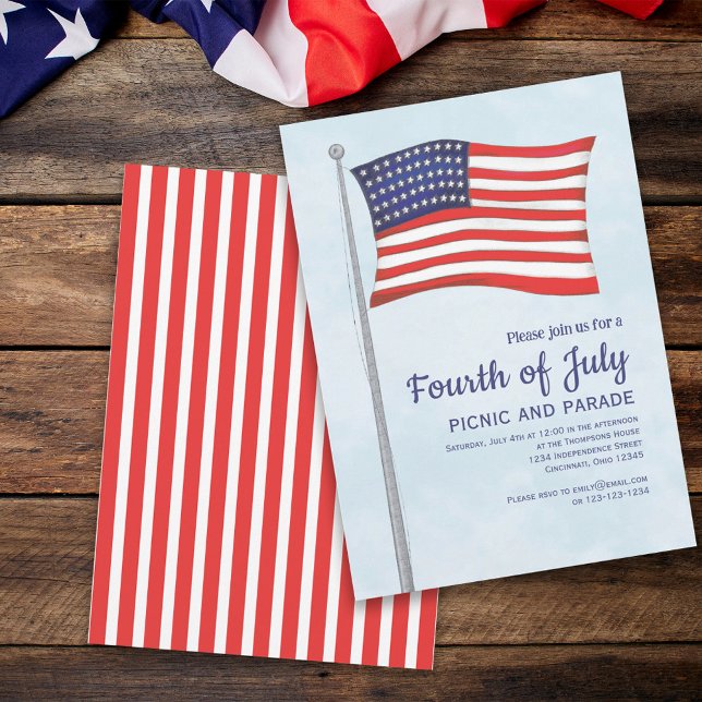Fourth of July Red White and Blue Patriotic Invitation (Creator Uploaded)