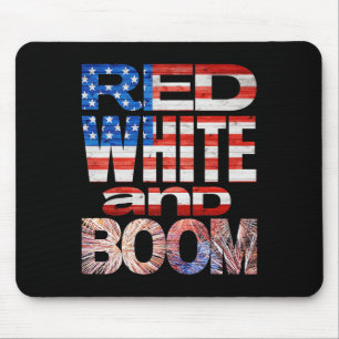 Fourth Of July Red White And Boom Fireworks Finale Mouse Pad