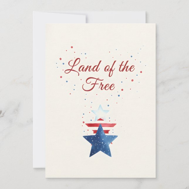Fourth of July Red White Boom Patriotic Fireworks Holiday Card (Front)