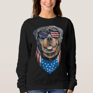 Fourth Of July Rottie American Flag July 4th Rottw Sweatshirt