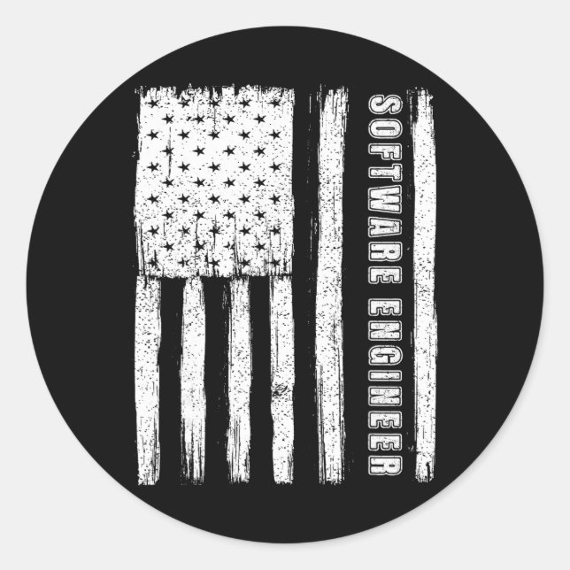 Fourth Of July Shirts For Men Funny Software Engin Classic Round Sticker (Front)
