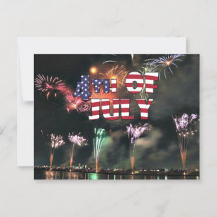 Fourth of July Spectacular Fireworks Postcard