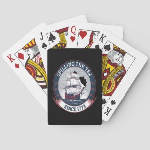 Fourth Of July Spilling The Tea 1773 Funny America Playing Cards