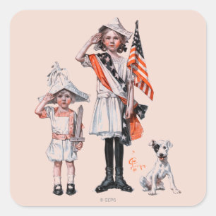 Fourth of July Square Sticker