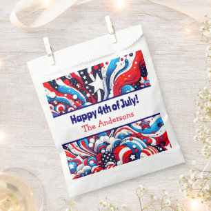 Fourth of July Stars and Stripes Personalised Favour Bags