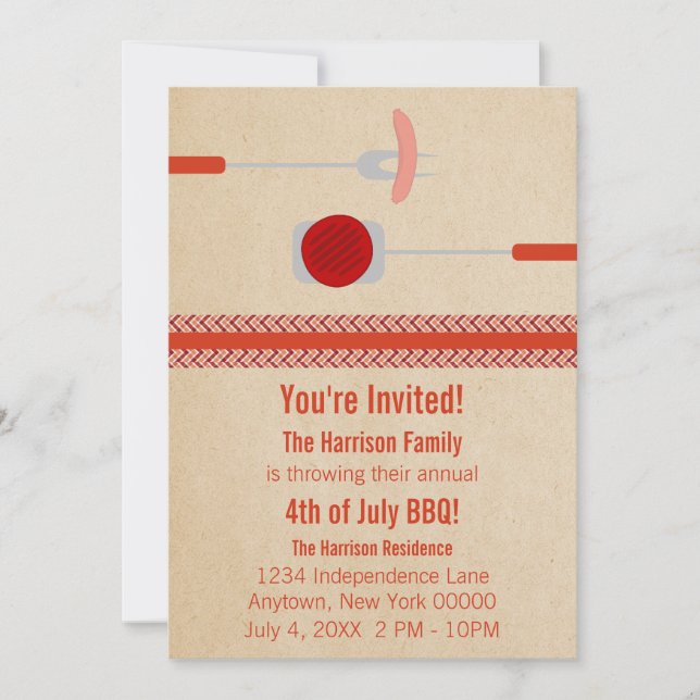 Fourth of July Summer Grilling Invite (Front)