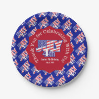 Fourth of July Thank You Sticker Square Paper Coas