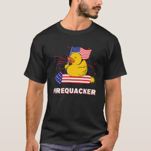 Fourth Of July Usa Patriotic Firecracker Rubber Du T-Shirt