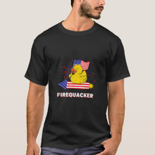 Fourth Of July Usa Patriotic Firecracker Rubber Du T-Shirt