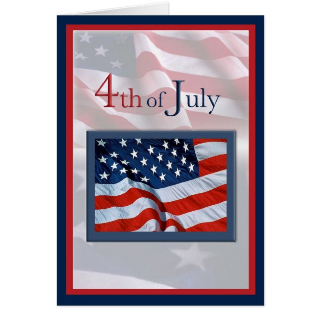 Fourth of July with Flags Card (Front)