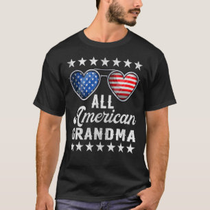 Fourth Of July  Womens All American Grandma Usa Fl T-Shirt