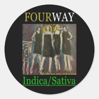 FOURWAY INDICA SATIVA CLASSIC ROUND STICKER