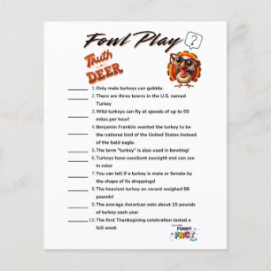 Fowl Play Truth or Deer Thanksgiving Flyer