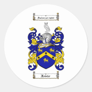 FOWLER FAMILY CREST -  FOWLER COAT OF ARMS CLASSIC ROUND STICKER