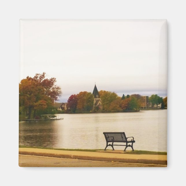 Fowler Lake in Autumn, Wisconsin Magnet (Front)