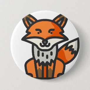 fox 7.5 cm round badge