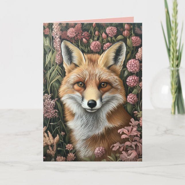Fox Among Spring Blooms Invitation (Front)