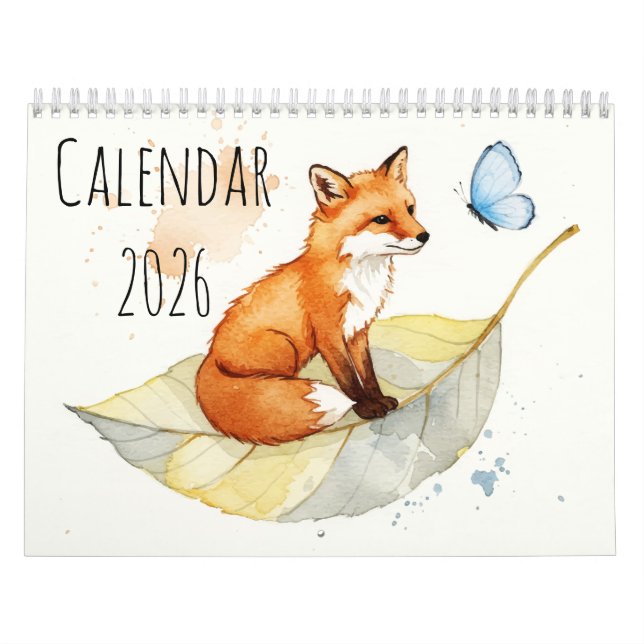 Fox and a butterfly  Calendar (Cover)
