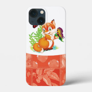 fox and butterfly iPhone 13 mini case