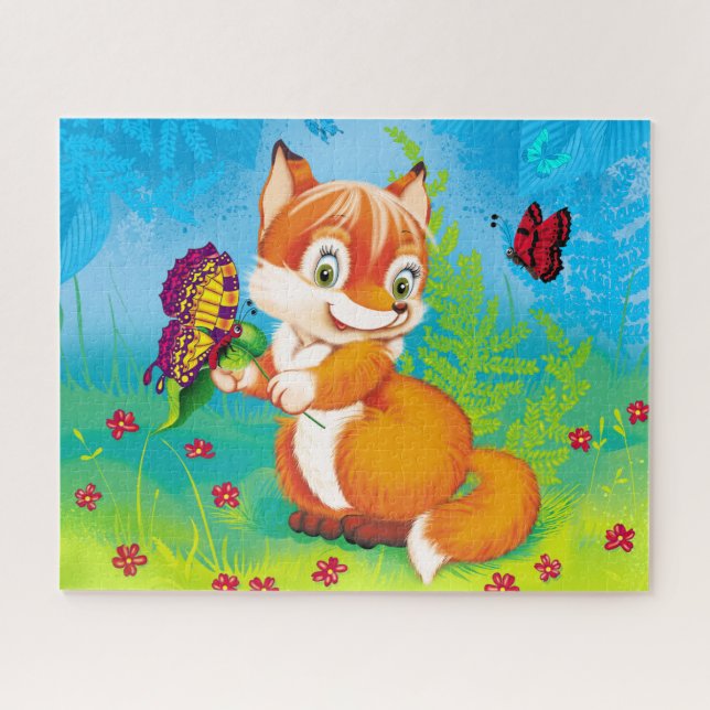 fox and butterfly jigsaw puzzle (Horizontal)