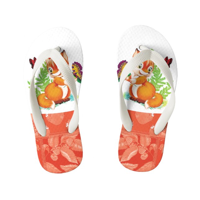 fox and butterfly kid's jandals (Footbed)