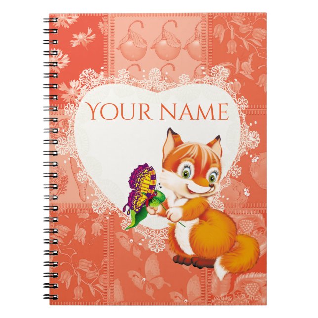 fox and butterfly notebook (Front)