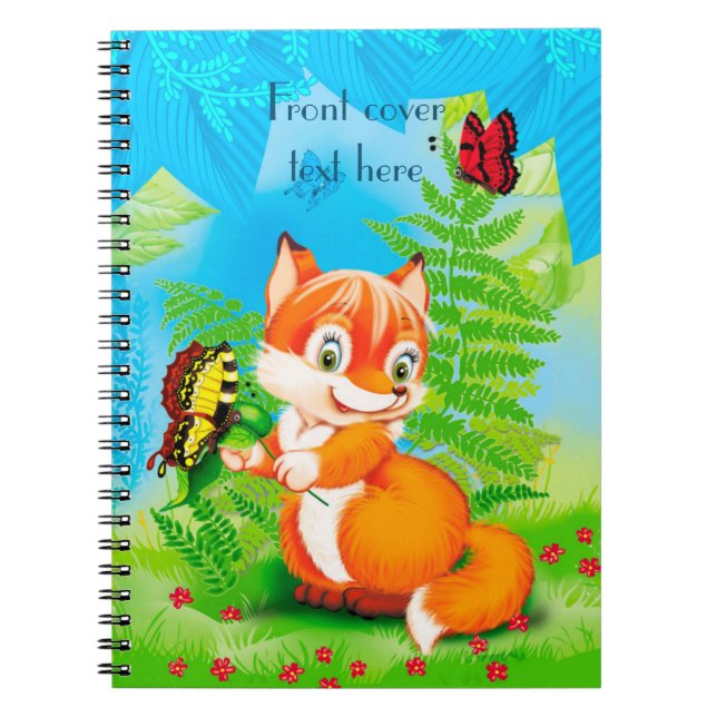 fox and butterfly spiral notebook (Front)