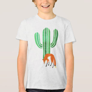 Fox and cactus Tri-Blend shirt