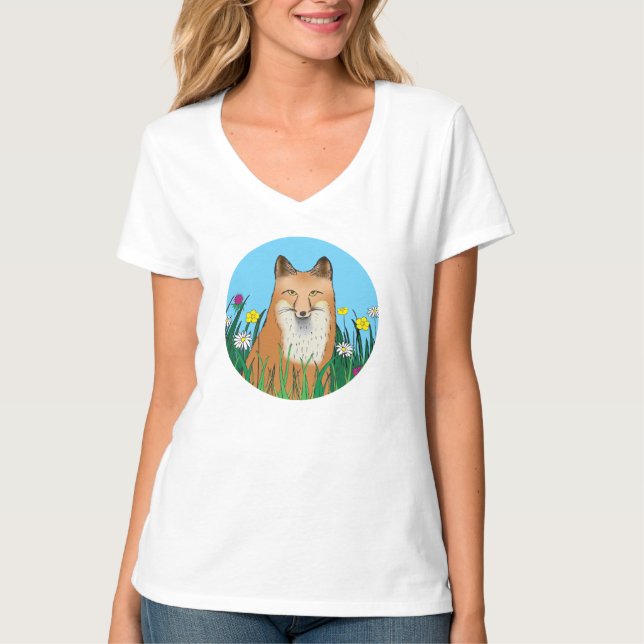 Fox and Flowers T-Shirt (Front)