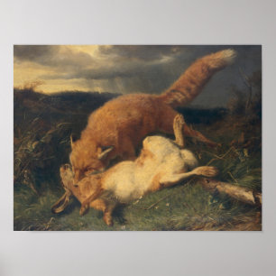 Fox and Hare, 1866 Poster