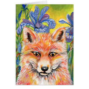 Fox and Irises