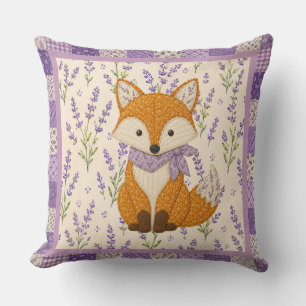 Fox and Lavender Cushion