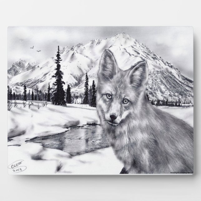 Fox and Mountains Plaque (Front)