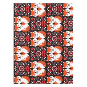 Fox And Nature Nordic Folk Art Tablecloth