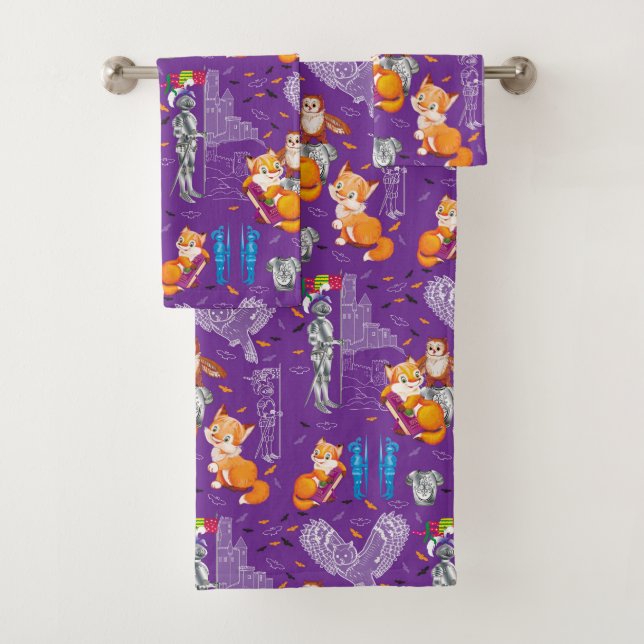 fox and owl bath towel set (Insitu)