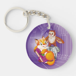 fox and owl key ring