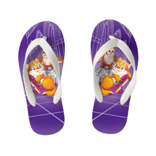 fox and owl kid's jandals
