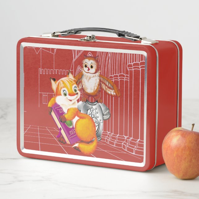 fox and owl metal lunch box (In Situ)