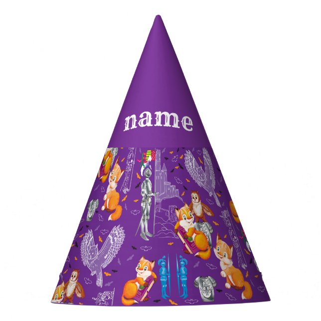 fox and owl party hat (Front)