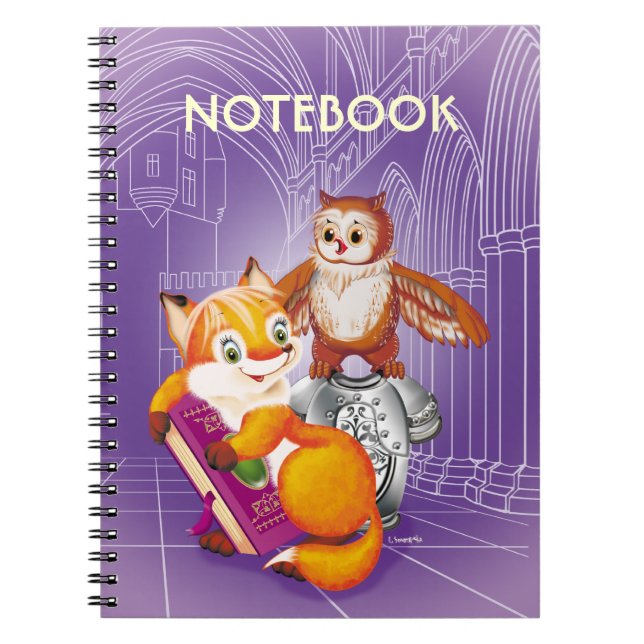 fox and owl spiral notebook (Front)